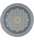 Safavieh Beach House BHS183 Cream / Blue 6'-7" X 6'-7" Round Area Rug