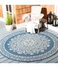 Safavieh Beach House BHS183 Cream / Blue 6'-7" X 6'-7" Round Area Rug