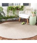Safavieh Beach House BHS218 Beige 6'-7" X 6'-7" Round Area Rug