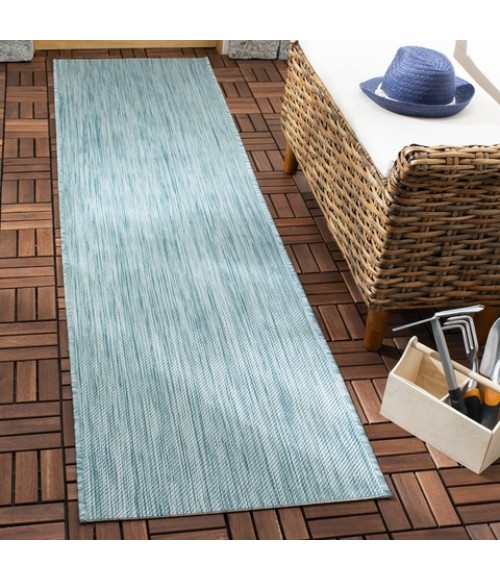 Safavieh Beach House BHS218 Aqua 2'-2" X 12' Runner Area Rug