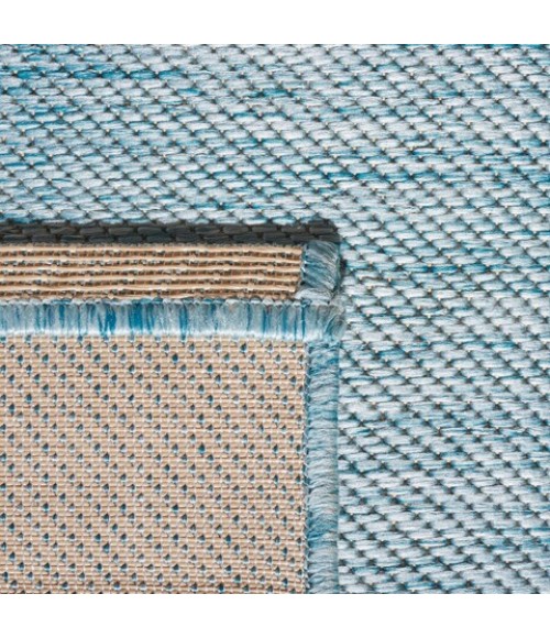 Safavieh Beach House BHS218 Aqua 6'-7" X 6'-7" Round Area Rug