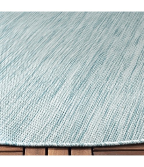 Safavieh Beach House BHS218 Aqua 6'-7" X 6'-7" Round Area Rug