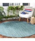 Safavieh Beach House BHS218 Turquoise 6'-7" X 6'-7" Round Area Rug