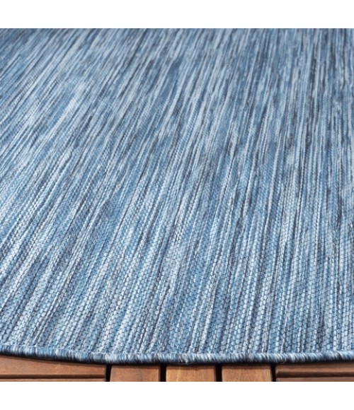 Safavieh Beach House BHS218 Blue 6'-7" X 6'-7" Round Area Rug