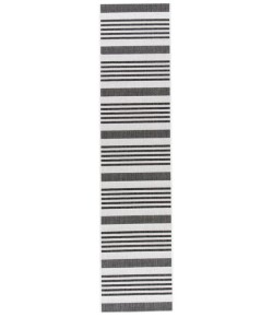 Safavieh Beach House BHS222 Light Grey / Charcoal 2'-2" X 6' Runner Area Rug