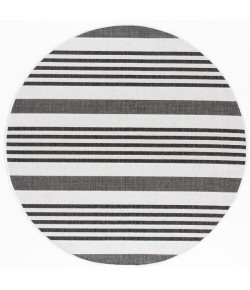 Safavieh Beach House BHS222 Light Grey / Charcoal 6'-7" X 6'-7" Round Area Rug