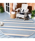 Safavieh Beach House BHS222 Beige / Blue 6'-7" X 6'-7" Round Area Rug