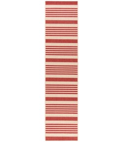 Safavieh Beach House BHS222 Beige / Red 2'-2" X 12' Runner Area Rug