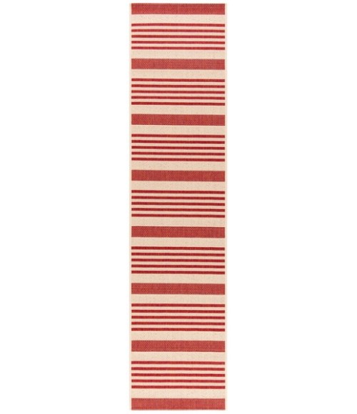 Safavieh Beach House BHS222 Beige / Red 2'-2" X 6' Runner Area Rug