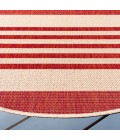 Safavieh Beach House BHS222 Beige / Red 6'-7" X 6'-7" Round Area Rug