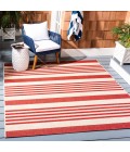 Safavieh Beach House BHS222 Beige / Red 6'-7" X 6'-7" Round Area Rug
