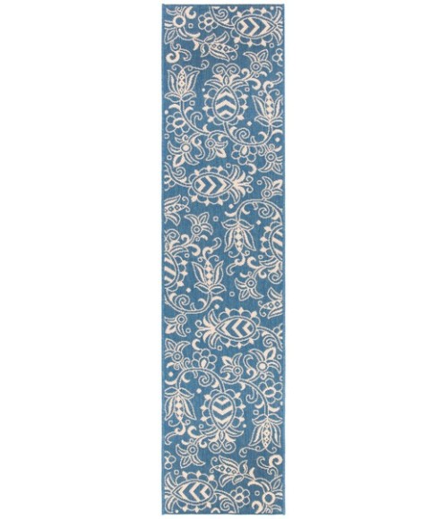 Safavieh Beach House BHS246 Blue / Beige 2'-2" X 8' Runner Area Rug