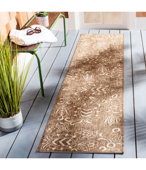 Safavieh Beach House BHS246 Brown / Beige 2'-2" X 8' Runner Area Rug