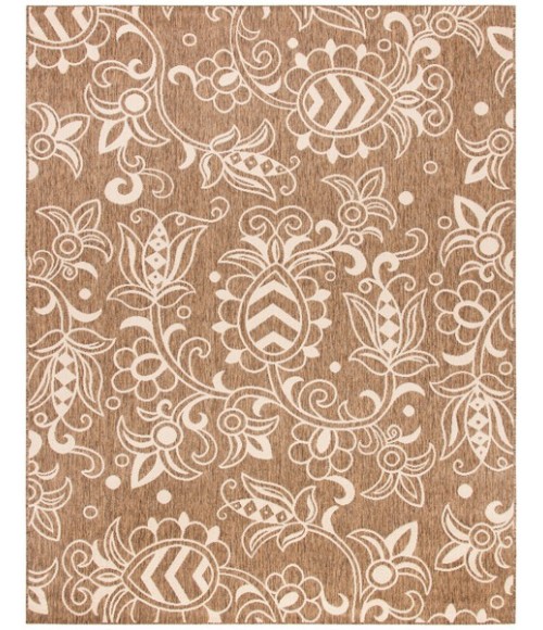 Safavieh Beach House BHS246 Brown / Beige 6'-7" X 6'-7" Round Area Rug