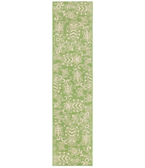 Safavieh Beach House BHS246 Green / Beige 2'-2" X 8' Runner Area Rug