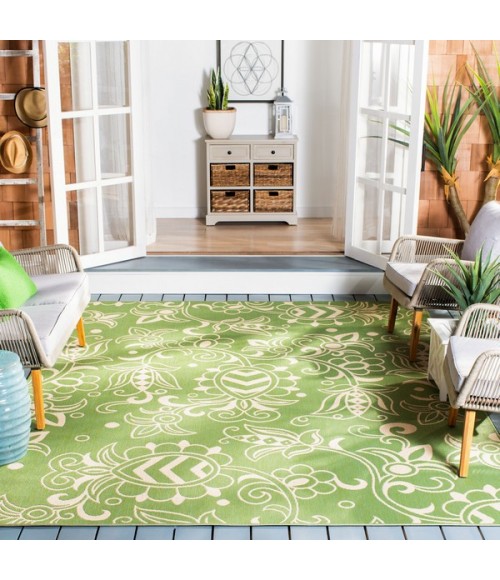 Safavieh Beach House BHS246 Green / Beige 9' X 12' Rectangle Area Rug