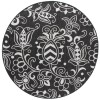 Safavieh Beach House BHS246 Black / Light Grey 6'-7" X 6'-7" Round Area Rug