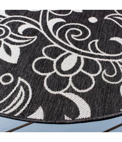 Safavieh Beach House BHS246 Black / Light Grey 6'-7" X 6'-7" Square Area Rug