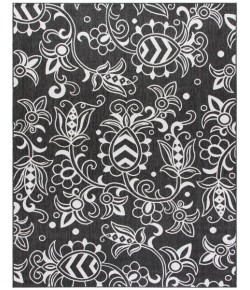 Safavieh Beach House BHS246 Black / Light Grey 6'-7" X 6'-7" Square Area Rug