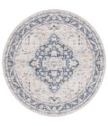 Safavieh Blair Washable BLR200 Beige / Navy 6'-7" X 6'-7" Round Area Rug