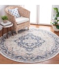 Safavieh Blair Washable BLR200 Beige / Navy 6'-7" X 6'-7" Round Area Rug