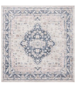 Safavieh Blair Washable BLR200 Beige / Navy 6'-7" X 6'-7" Square Area Rug