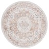 Safavieh Blair Washable BLR202 Beige / Rust 6'-7" X 6'-7" Round Area Rug