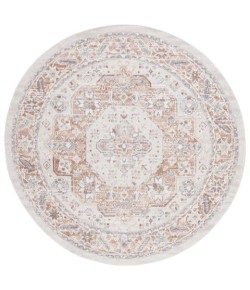 Safavieh Blair Washable BLR202 Beige / Rust 6'-7" X 6'-7" Round Area Rug