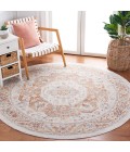 Safavieh Blair Washable BLR202 Beige / Rust 6'-7" X 6'-7" Round Area Rug