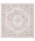 Safavieh Blair Washable BLR202 Beige / Rust 6'-7" X 6'-7" Square Area Rug