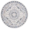 Safavieh Blair Washable BLR204 Beige / Grey Navy 6'-7" X 6'-7" Round Area Rug