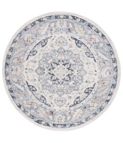 Safavieh Blair Washable BLR204 Beige / Grey Navy 6'-7" X 6'-7" Round Area Rug