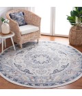 Safavieh Blair Washable BLR204 Beige / Grey Navy 6'-7" X 6'-7" Round Area Rug