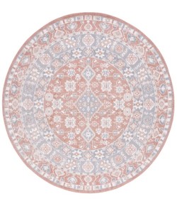 Safavieh Blair Washable BLR206 Rose / Grey 6'-7" X 6'-7" Round Area Rug