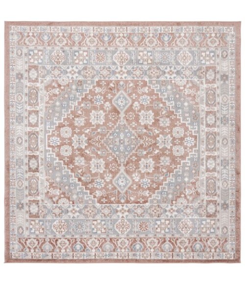 Safavieh Blair Washable BLR206 Rose / Grey 6'-7" X 6'-7" Square Area Rug