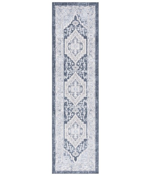 Safavieh Blair Washable BLR210 Beige / Navy 2'-2" X 8' Runner Area Rug
