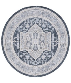 Safavieh Blair Washable BLR210 Beige / Navy 6'-7" X 6'-7" Round Area Rug