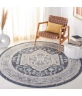 Safavieh Blair Washable BLR210 Beige / Navy 6'-7" X 6'-7" Round Area Rug