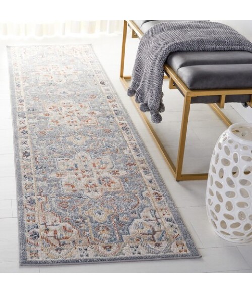 Safavieh Blair Washable BLR212 Beige / Blue 2'-2" X 8' Runner Area Rug