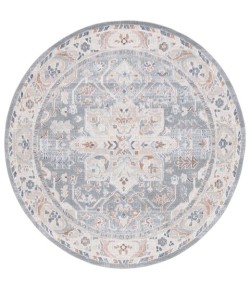 Safavieh Blair Washable BLR212 Beige / Blue 6'-7" X 6'-7" Round Area Rug