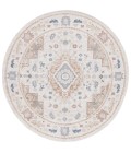 Safavieh Blair Washable BLR214 Beige / Rust 6'-7" X 6'-7" Round Area Rug