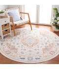 Safavieh Blair Washable BLR214 Beige / Rust 6'-7" X 6'-7" Round Area Rug