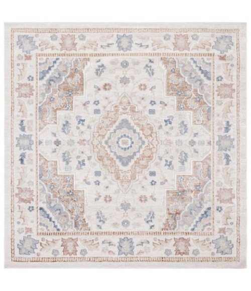 Safavieh Blair Washable BLR214 Beige / Rust 6'-7" X 6'-7" Square Area Rug