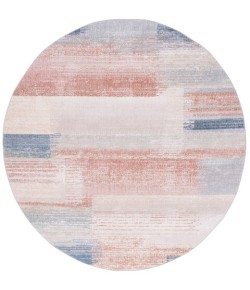 Safavieh Blair Washable BLR216 Beige / Blue Rust 6'-7" X 6'-7" Round Area Rug