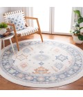 Safavieh Blair Washable BLR218 Beige / Blue 6'-7" X 6'-7" Round Area Rug