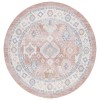 Safavieh Blair Washable BLR218 Rose / Blue 6'-7" X 6'-7" Round Area Rug