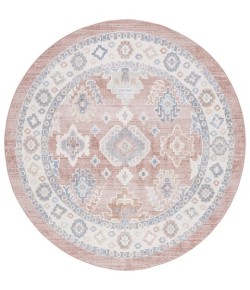 Safavieh Blair Washable BLR218 Rose / Blue 6'-7" X 6'-7" Round Area Rug