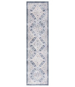 Safavieh Blair Washable BLR220 Grey / Navy 2'-2" X 8' Runner Area Rug