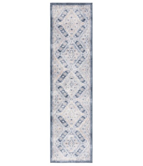 Safavieh Blair Washable BLR220 Grey / Navy 2'-2" X 8' Runner Area Rug