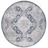 Safavieh Blair Washable BLR220 Grey / Navy 6'-7" X 6'-7" Round Area Rug